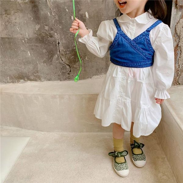 girls casual denim baby white girl dresses party spring a line long sleeves boho pageant clothes 2 7t, Red;yellow
girls casual denim baby white girl dresses party spring a line long sleeves boho pageant clothes 2 7t, Red;yellow