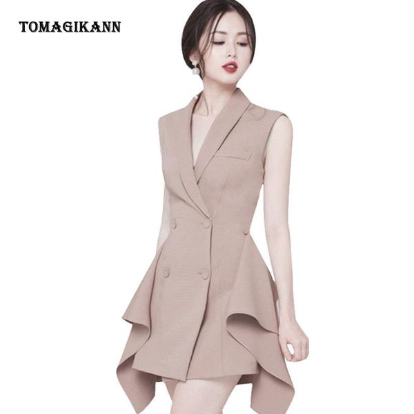 women's vests ol women solid suit vest dress 2021 double breasted tailored collar sleeveless irregular gilet femme colete feminino, Black;white
women's vests ol women solid suit vest dress 2021 double breasted tailored collar sleeveless irregular gilet femme colete feminino, Black;white