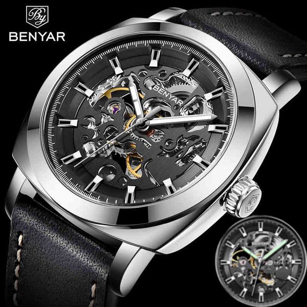2021 nieuwe benyar automatische mechanische horloge luxe merk horloges mannen business fashion lederen band waterdicht, Slivery;brown
2021 nieuwe benyar automatische mechanische horloge luxe merk horloges mannen business fashion lederen band waterdicht, Slivery;brown