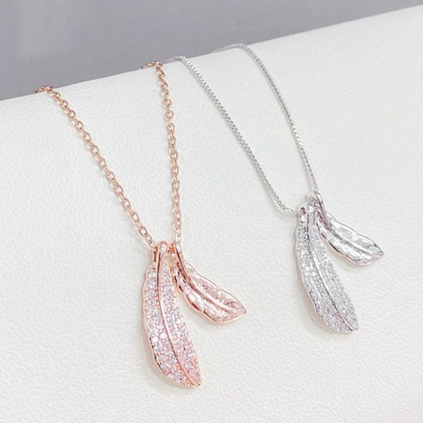 chains botu 2021 exquisite leaf necklace micro inlaid zircon simplicity pendant creative girl temperament jewelry for women, Silver
chains botu 2021 exquisite leaf necklace micro inlaid zircon simplicity pendant creative girl temperament jewelry for women, Silver