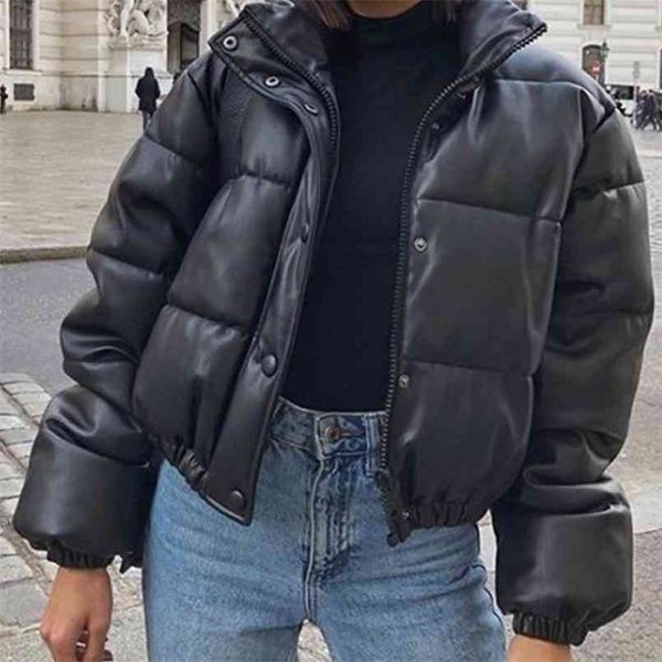 winter women's jacket female thick warm short fashion black pu leather coats women zipper cotton jackets 210819
winter women's jacket female thick warm short fashion black pu leather coats women zipper cotton jackets 210819