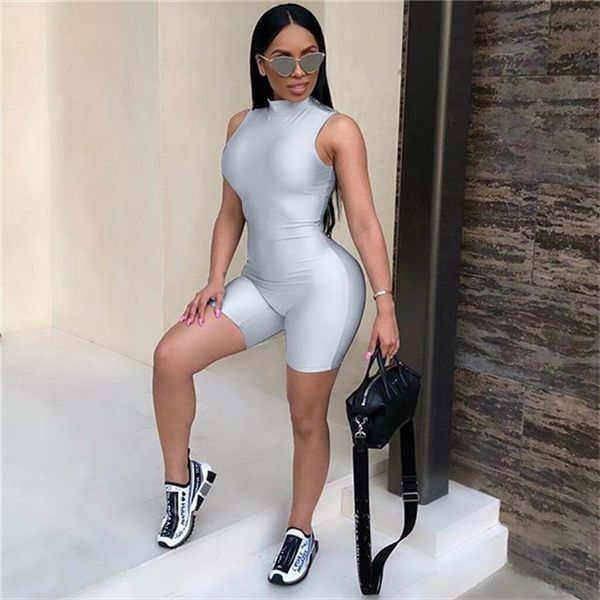 bodycon bandage short playsuit sleeveless women romper one piece casual skinny summer party club outfits, Black;white