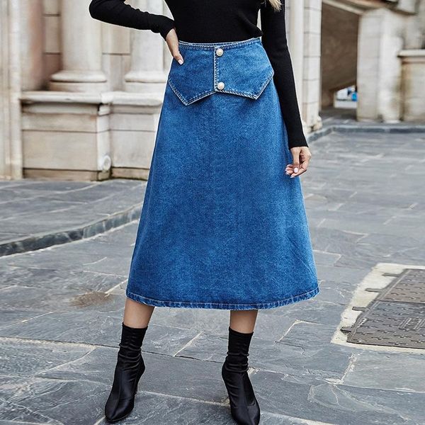 skirts high waist pearl button long denim skirt women casual jeans a line maxi jupe longue femme spodnica faldas mujer moda, Black
skirts high waist pearl button long denim skirt women casual jeans a line maxi jupe longue femme spodnica faldas mujer moda, Black