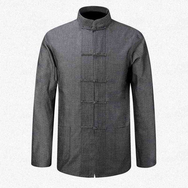 new male cotton shirt traditional chinese men coat clothing kung fu tai chi uniform autumn spring long sleeve jacket for man y1106, Black;brown
new male cotton shirt traditional chinese men coat clothing kung fu tai chi uniform autumn spring long sleeve jacket for man y1106, Black;brown