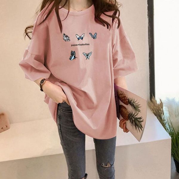 women's t-shirt women summer half sleeve crew neck harajuku butterfly letters printed tee graphic casual loose long tunic streetwe, White
women's t-shirt women summer half sleeve crew neck harajuku butterfly letters printed tee graphic casual loose long tunic streetwe, White