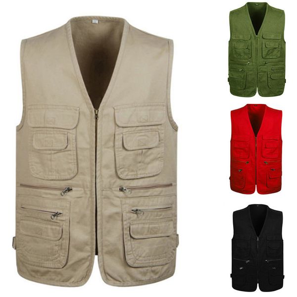 men's loose svels mh vt, casual et, multi pocket, worn in spring and autumn, Black;white
men's loose svels mh vt, casual et, multi pocket, worn in spring and autumn, Black;white