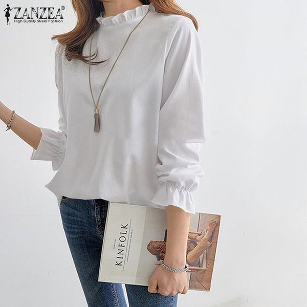 women's blouses & shirts elegant ruffle spring bloues 2022 casual long sleeve blusas female solid tunic plus size basic chem, White
women's blouses & shirts elegant ruffle spring bloues 2022 casual long sleeve blusas female solid tunic plus size basic chem, White