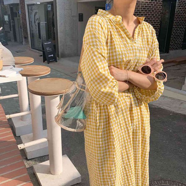 casual dresses women summer yellow vintage plaid long shirt half sleeve loose plus size split v neck with waistbelt g1n9, Black;gray
casual dresses women summer yellow vintage plaid long shirt half sleeve loose plus size split v neck with waistbelt g1n9, Black;gray