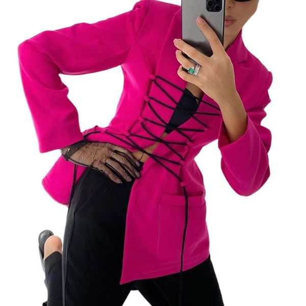 women's suits & blazers women autumn blazer jacket open front crisscross bandage slim fit cardigan long sleeve lapel office lady coat, White;black
women's suits & blazers women autumn blazer jacket open front crisscross bandage slim fit cardigan long sleeve lapel office lady coat, White;black