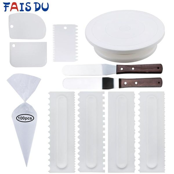 8pcs/ 11pcs set plastic cake turntable rotating shovel scraper brush disposable pastry bag stainless knife rotary table tool baking & tools
8pcs/ 11pcs set plastic cake turntable rotating shovel scraper brush disposable pastry bag stainless knife rotary table tool baking & tools
