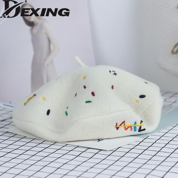 berets korean autumn and winter graffiti embroidered wool women beret laies fashion artist hat, Blue;gray
berets korean autumn and winter graffiti embroidered wool women beret laies fashion artist hat, Blue;gray