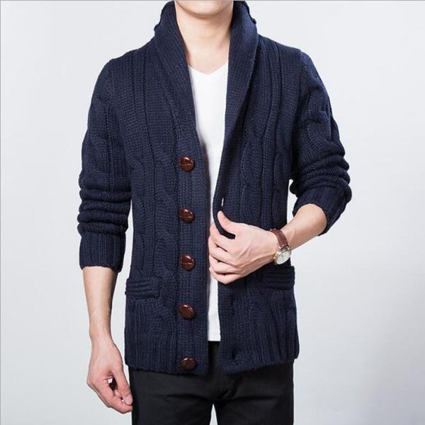men's sweaters 2021 korean fashion wooden button winter male cardigan sweater men shawl collar knit coat grey navy, White;black
men's sweaters 2021 korean fashion wooden button winter male cardigan sweater men shawl collar knit coat grey navy, White;black