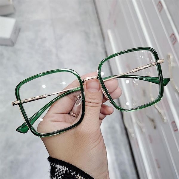 fashion sunglasses frames oversized green square glasses spectacle men metal transparent myopia nerd big frame eyewear for women, Black
fashion sunglasses frames oversized green square glasses spectacle men metal transparent myopia nerd big frame eyewear for women, Black