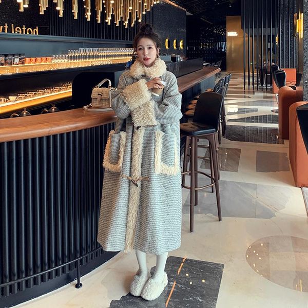women's down & parkas real lattice lambs wool cotton coat 2021 winter korean loose mid length clothing female outwear horn button, Black
women's down & parkas real lattice lambs wool cotton coat 2021 winter korean loose mid length clothing female outwear horn button, Black