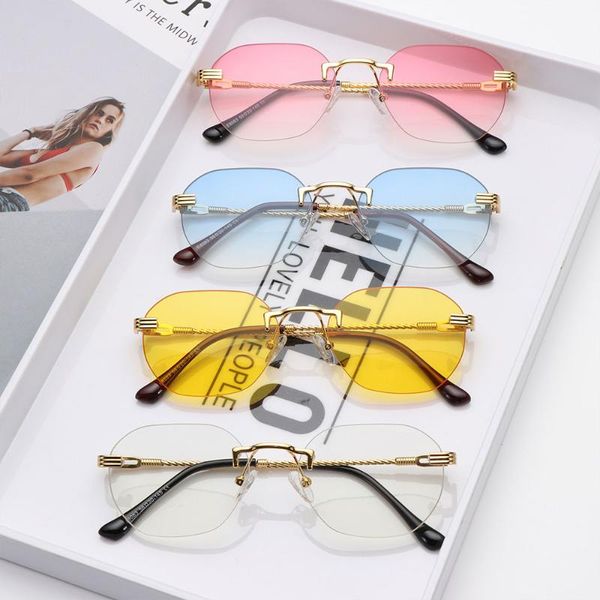 sunglasses frameless gold metal for women rimless gradient lens sun glasses fashion summer ladies shades uv400, White;black
sunglasses frameless gold metal for women rimless gradient lens sun glasses fashion summer ladies shades uv400, White;black