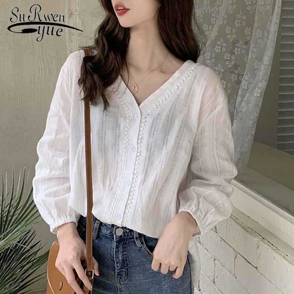 cotton women and blouses v-neck lace shirt solid autumn korean style sweet shirt women simple office lady 10914 210527, White
cotton women and blouses v-neck lace shirt solid autumn korean style sweet shirt women simple office lady 10914 210527, White