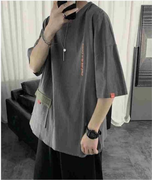 linen short-sleeved t-shirt men's fashion 2020 new spring summer loose fat pocket half-sleeve clothes man, White;black
linen short-sleeved t-shirt men's fashion 2020 new spring summer loose fat pocket half-sleeve clothes man, White;black