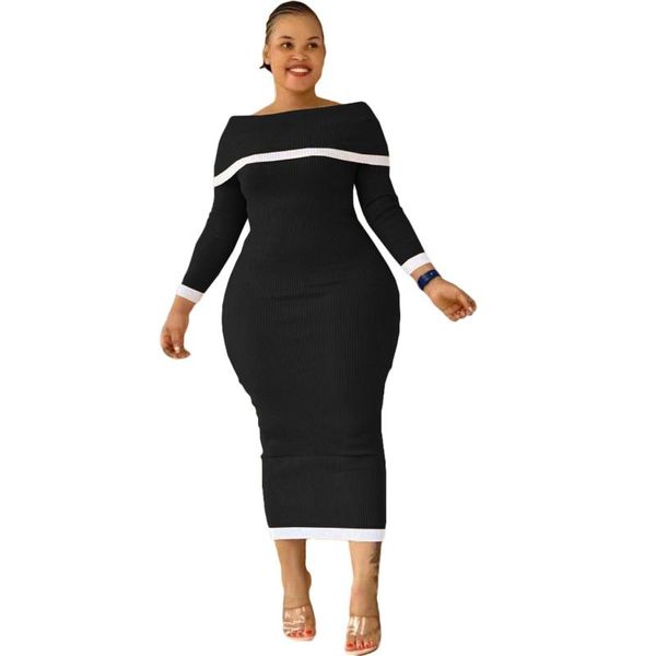 casual dresses 2021 autumn ladies pure color fashion temperament one-neck long-sleeved dress suit suitable for party office clothes, Black;gray
casual dresses 2021 autumn ladies pure color fashion temperament one-neck long-sleeved dress suit suitable for party office clothes, Black;gray