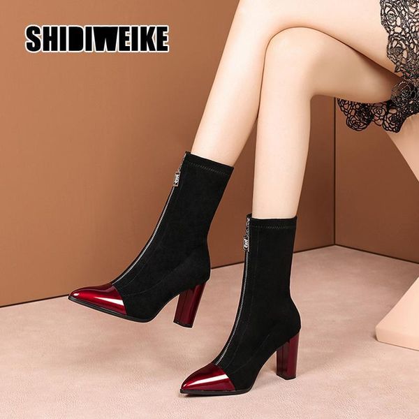 boots 2021 autumn and winter women's comfortable splicing pointed front zipper simple sweet wild v9221, Black
boots 2021 autumn and winter women's comfortable splicing pointed front zipper simple sweet wild v9221, Black