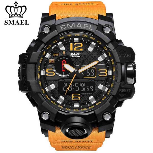 smael brand luxury military sports watches men quartz analog led digital watch man waterproof clock dual display wristwatches 210329, Slivery;brown
smael brand luxury military sports watches men quartz analog led digital watch man waterproof clock dual display wristwatches 210329, Slivery;brown
