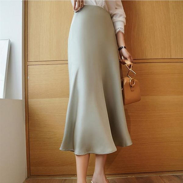 summer midi high waist satin womens skirts elegant a line solid office ladies, Black
summer midi high waist satin womens skirts elegant a line solid office ladies, Black
