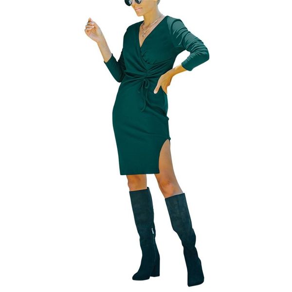 casual dresses women solid color v-neck dress, long sleeve close-fitting with tie-up design, s/ / l/ xl, Black;gray
casual dresses women solid color v-neck dress, long sleeve close-fitting with tie-up design, s/ / l/ xl, Black;gray