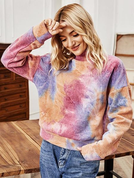 tie dye pullover women 2021 spring autumn fashion high collar long sleeve sweatshirts female casual loose sport shirts women's hoodies, Black
tie dye pullover women 2021 spring autumn fashion high collar long sleeve sweatshirts female casual loose sport shirts women's hoodies, Black