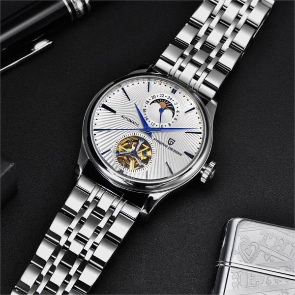wristwatches 2021 pagani design brand men's mechanical watch luxury business sports tourbillon stainless steel waterproof, Slivery;brown
wristwatches 2021 pagani design brand men's mechanical watch luxury business sports tourbillon stainless steel waterproof, Slivery;brown