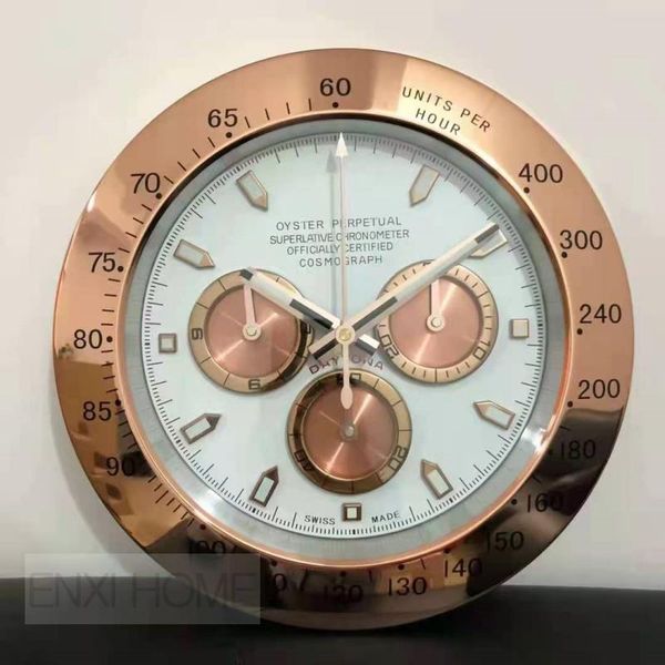 rose gold daytona style luxury wall clock metal watch mute quartz circle with subdial rlx clocks
rose gold daytona style luxury wall clock metal watch mute quartz circle with subdial rlx clocks