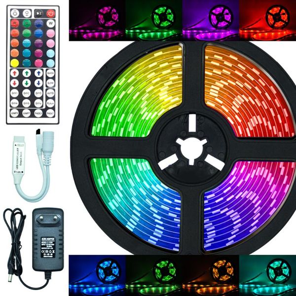 strips lights rgb 2835 smd flexible ribbon waterproof luces led 5m 10m 15m tape diode dc 12v infrared control + adapter
strips lights rgb 2835 smd flexible ribbon waterproof luces led 5m 10m 15m tape diode dc 12v infrared control + adapter