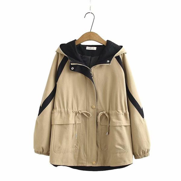 women's jackets plus size windbreaker autumn winter coats hooded patchwork long outerwear &, Black;brown
women's jackets plus size windbreaker autumn winter coats hooded patchwork long outerwear &, Black;brown