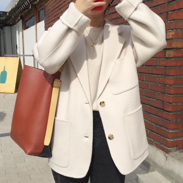 women's jackets coat winter korean simple versatile suit collar two button loose multi pocket design cardigan short woolen forwomen, Black;brown
women's jackets coat winter korean simple versatile suit collar two button loose multi pocket design cardigan short woolen forwomen, Black;brown
