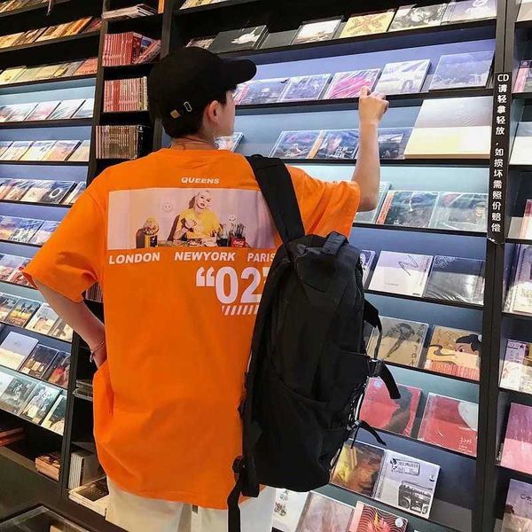 street brand loose hip hop men's short sleeve t-shirt fashion youth harajuku top, White;black
street brand loose hip hop men's short sleeve t-shirt fashion youth harajuku top, White;black
