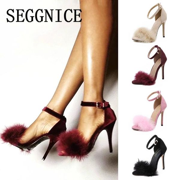 fur shoes ladies super high heels 11cm faux fluffy women sandals summer for thin heel, Black
fur shoes ladies super high heels 11cm faux fluffy women sandals summer for thin heel, Black