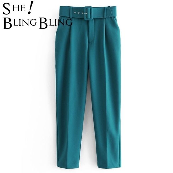 sheblingbling za women belt trousers office lady high waist straight red elegant sashes casual female career ankle pants 211115, Black;white
sheblingbling za women belt trousers office lady high waist straight red elegant sashes casual female career ankle pants 211115, Black;white