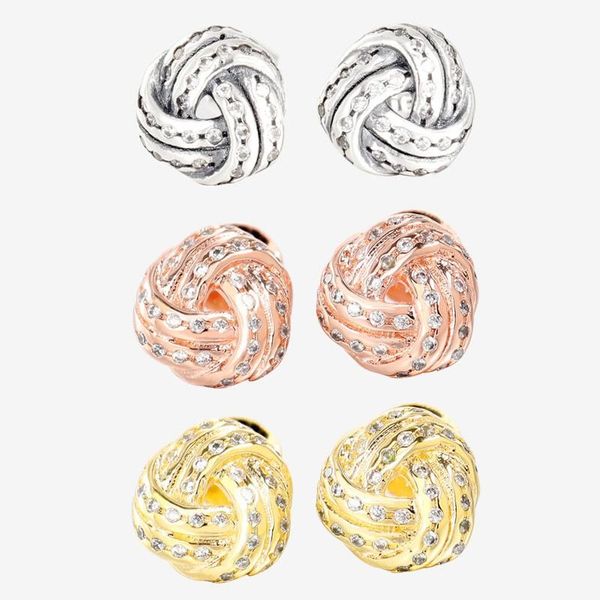 stud authentic s925 sterling silver shining retro concentric knot twist earrings women's fashion jewelry gifts, Golden;silver
stud authentic s925 sterling silver shining retro concentric knot twist earrings women's fashion jewelry gifts, Golden;silver