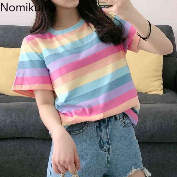 nomikuma arrival o neck short sleeve t shirt women casual loose multicolor striped tshirts female summer tee 3b001 210514, White
nomikuma arrival o neck short sleeve t shirt women casual loose multicolor striped tshirts female summer tee 3b001 210514, White