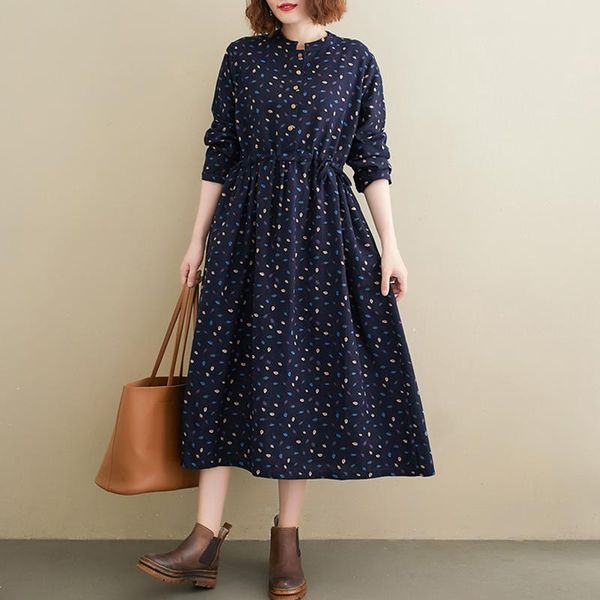 floral print women dress spring autumn cotton linen vintage o-neck long sleeves pockets casual dresses, Black;gray
floral print women dress spring autumn cotton linen vintage o-neck long sleeves pockets casual dresses, Black;gray