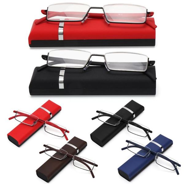 sunglasses spring hinge men and women readers tr90 anti eyestrain reading glasses with case half frame presbyopia eyeglasses, White;black
sunglasses spring hinge men and women readers tr90 anti eyestrain reading glasses with case half frame presbyopia eyeglasses, White;black