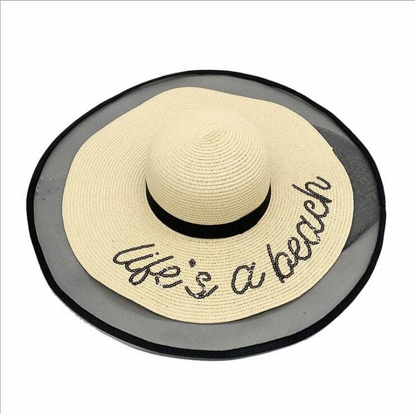 summer paper straw hat big brim net edge for women sun beach nice cool joint hats wide, Blue;gray
summer paper straw hat big brim net edge for women sun beach nice cool joint hats wide, Blue;gray