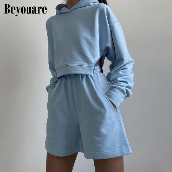 women's tracksuits beyouare autumn hooded sweatshirt shorts suit women loose two piece set solid home tracksuit leisure basic matching, Gray
women's tracksuits beyouare autumn hooded sweatshirt shorts suit women loose two piece set solid home tracksuit leisure basic matching, Gray