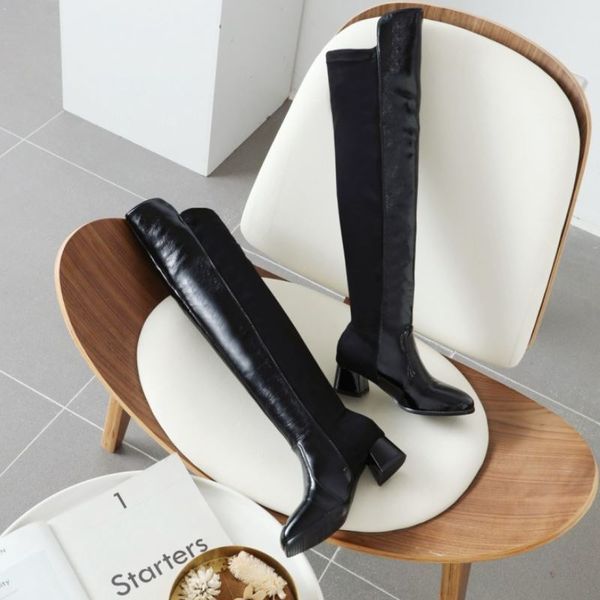 women over knee boots patchwork thick heel women winter long boots fashion cool winter shoes women footwear size 32-43, Black
women over knee boots patchwork thick heel women winter long boots fashion cool winter shoes women footwear size 32-43, Black