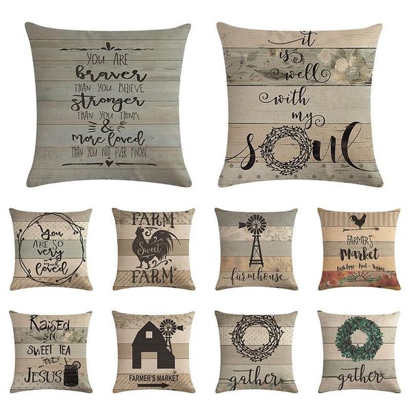 cushion/decorative pillow vintage letters print farm art fresh farmer market cow rooster home cushion cover retro linen car case covers 45x4
cushion/decorative pillow vintage letters print farm art fresh farmer market cow rooster home cushion cover retro linen car case covers 45x4