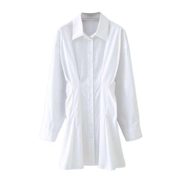 summer 100% polyester turn-down collar straight white solid shirring single breasted button women casual shirt 210524
summer 100% polyester turn-down collar straight white solid shirring single breasted button women casual shirt 210524