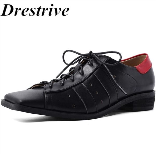 drestrive full genuine leather low heels 2.5 cm women pumps square toe lace up cow neutral female casual shoes spring dress, Black
drestrive full genuine leather low heels 2.5 cm women pumps square toe lace up cow neutral female casual shoes spring dress, Black