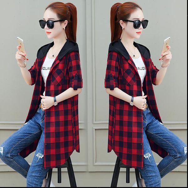 plaid women shirts spring and autumn female long blouse loose bf harajuku style jacket wild, White
plaid women shirts spring and autumn female long blouse loose bf harajuku style jacket wild, White