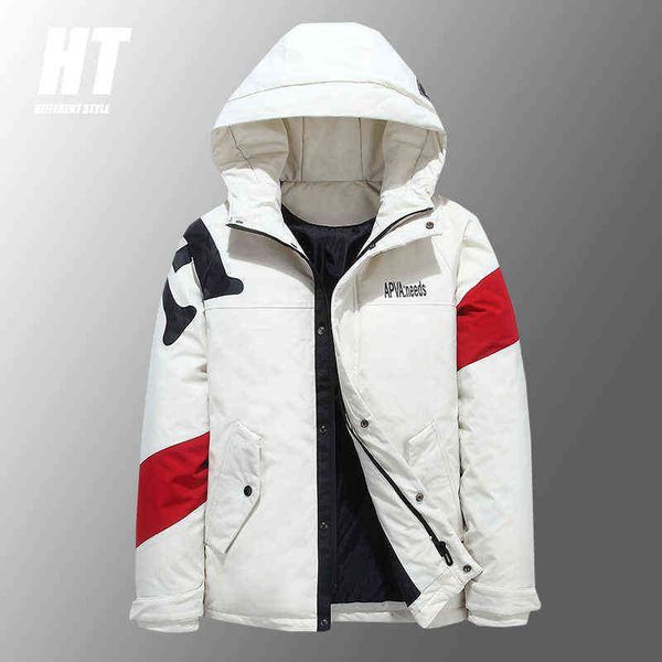 white duck down jacket winter men's thicken warm snow jackets coats casual fashion hooded overcoat patchwork windproof parka men y1103, Black
white duck down jacket winter men's thicken warm snow jackets coats casual fashion hooded overcoat patchwork windproof parka men y1103, Black