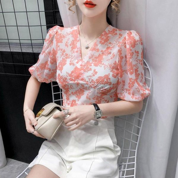 women's spring summer style chiffon blouse shirt slim v-neck short sleeve printed elegant sweet sp1336 blouses & shirts, White
women's spring summer style chiffon blouse shirt slim v-neck short sleeve printed elegant sweet sp1336 blouses & shirts, White
