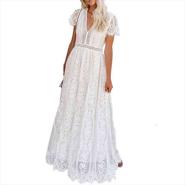 womens v neck floral summer long dress dresses lace short sleeve white dress evening party maxi vestidos mujer, Black;gray
womens v neck floral summer long dress dresses lace short sleeve white dress evening party maxi vestidos mujer, Black;gray