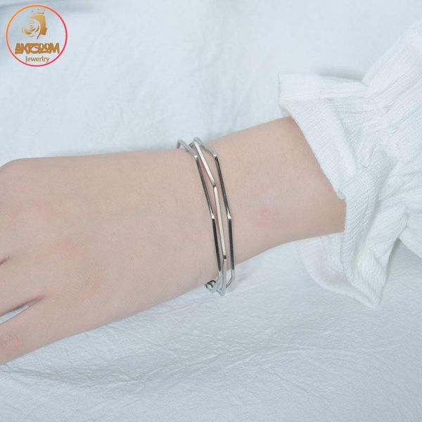 bangle akizoom geometric open bracelet on hand stainless steel femme charm for women girl party pulseras mujer jewelry gift, Black
bangle akizoom geometric open bracelet on hand stainless steel femme charm for women girl party pulseras mujer jewelry gift, Black